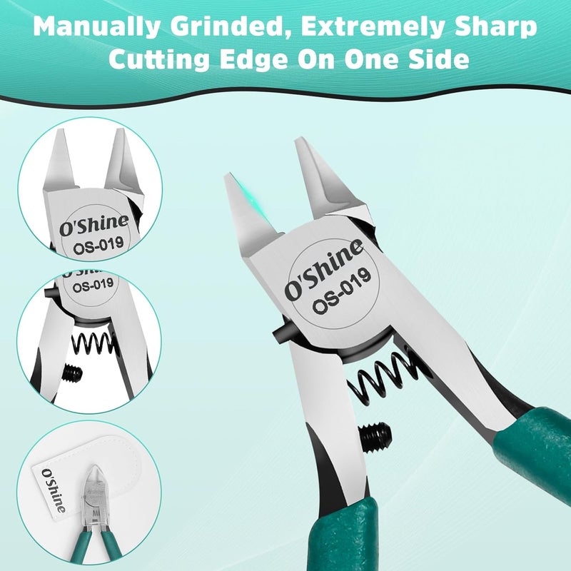 OSHINE O’Shine Advanced Single-edged Sprue Cutter, Single Blade Gunpla Gundam Model Nippers And Hobby Model Clippers, Sharp Model Snips For Plastic Models, A Plastic Sheath And A Leather Sheath Included - Image 3